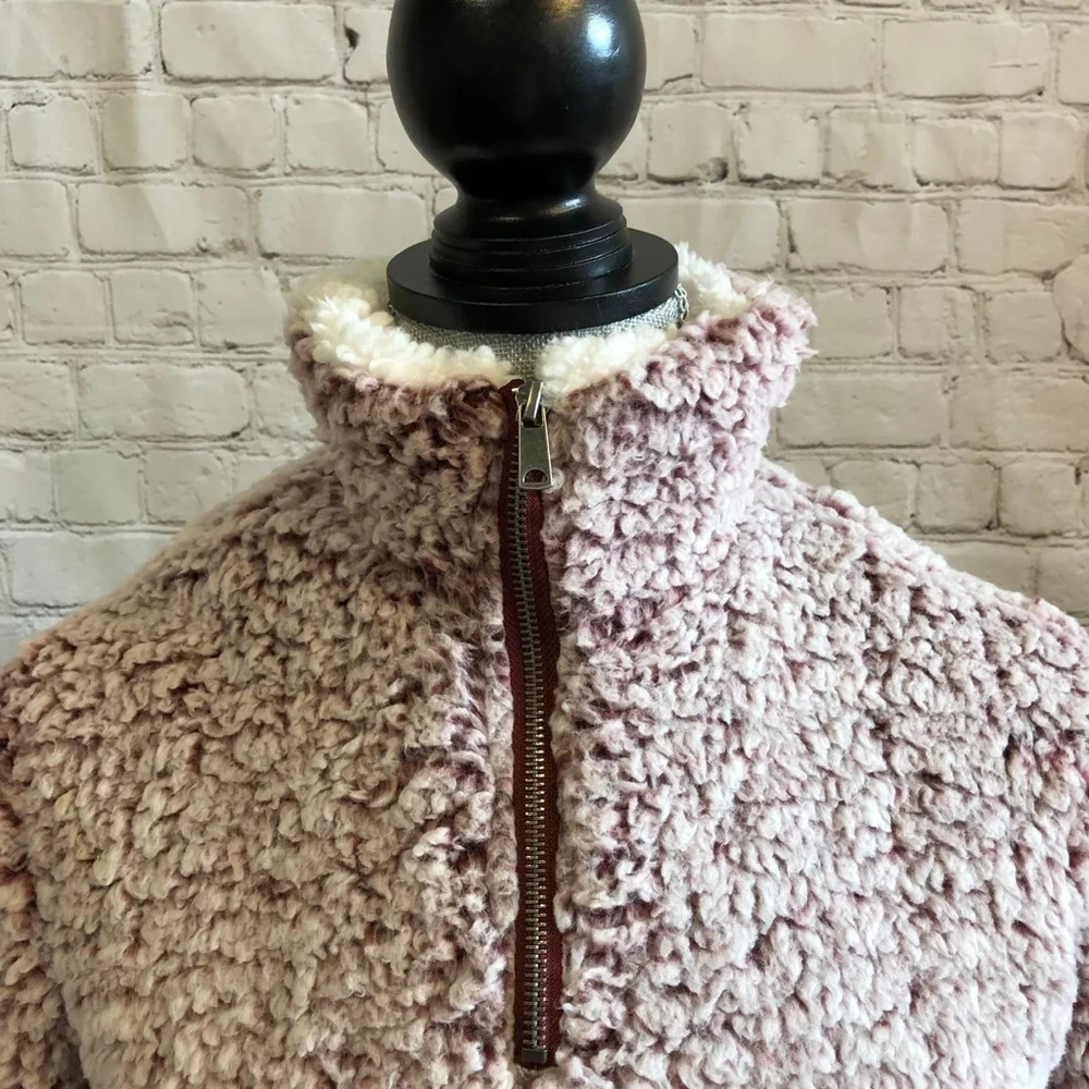 New! Cozy half-zip Sherpa sweater